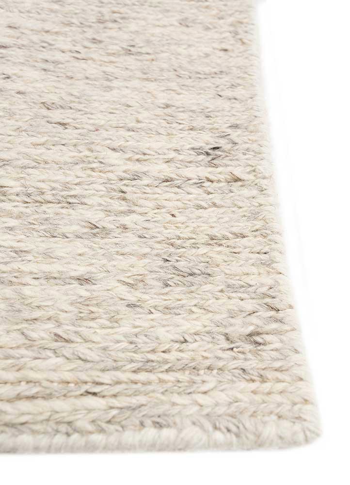 thyme ivory wool hand knotted Rug - Corner