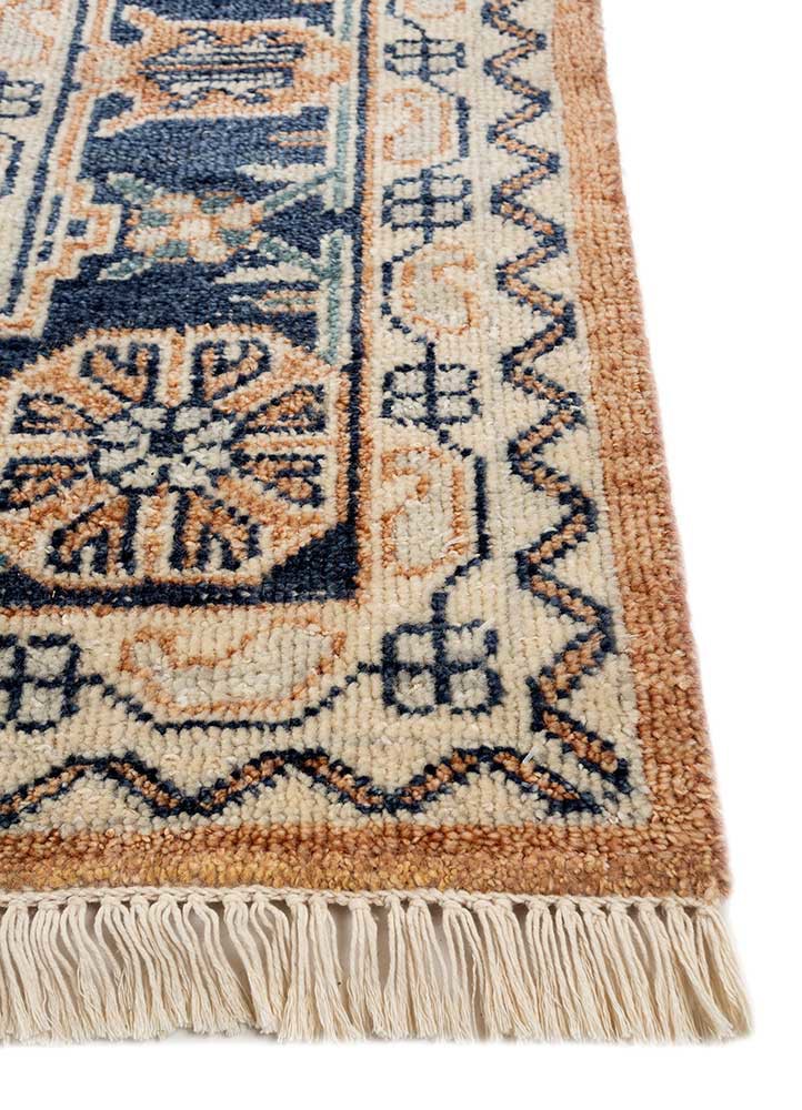 erbe red and orange wool hand knotted Rug - Corner