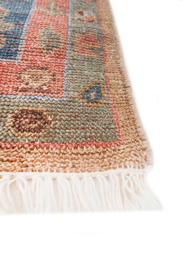 erbe beige and brown wool hand knotted Rug - Corner erbe beige and brown wool hand knotted Rug - Corner