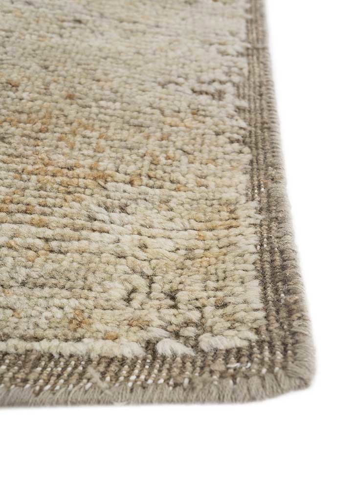 entropy beige and brown wool hand knotted Rug - Corner entropy beige and brown wool hand knotted Rug - Corner