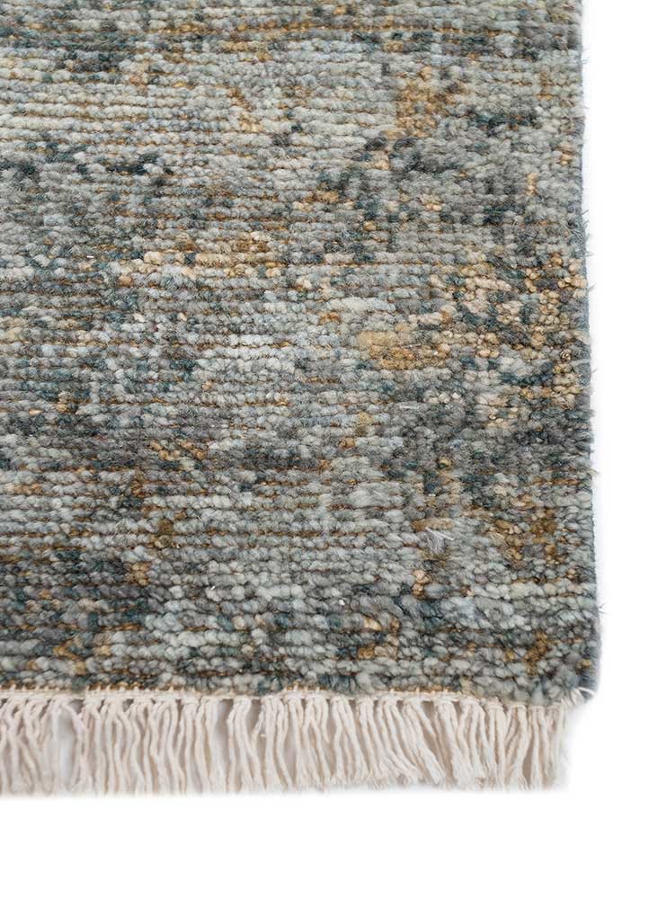 entropy blue wool hand knotted Rug - Corner entropy blue wool hand knotted Rug - Corner