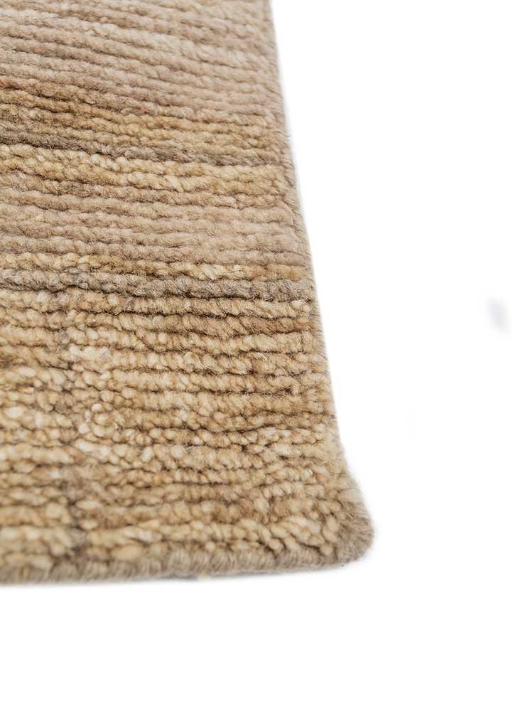 erbe beige and brown wool hand knotted Rug - Corner
