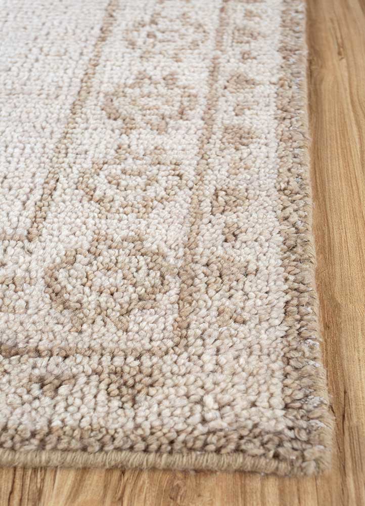 thyme beige and brown wool hand knotted Rug - Corner thyme beige and brown wool hand knotted Rug - Corner