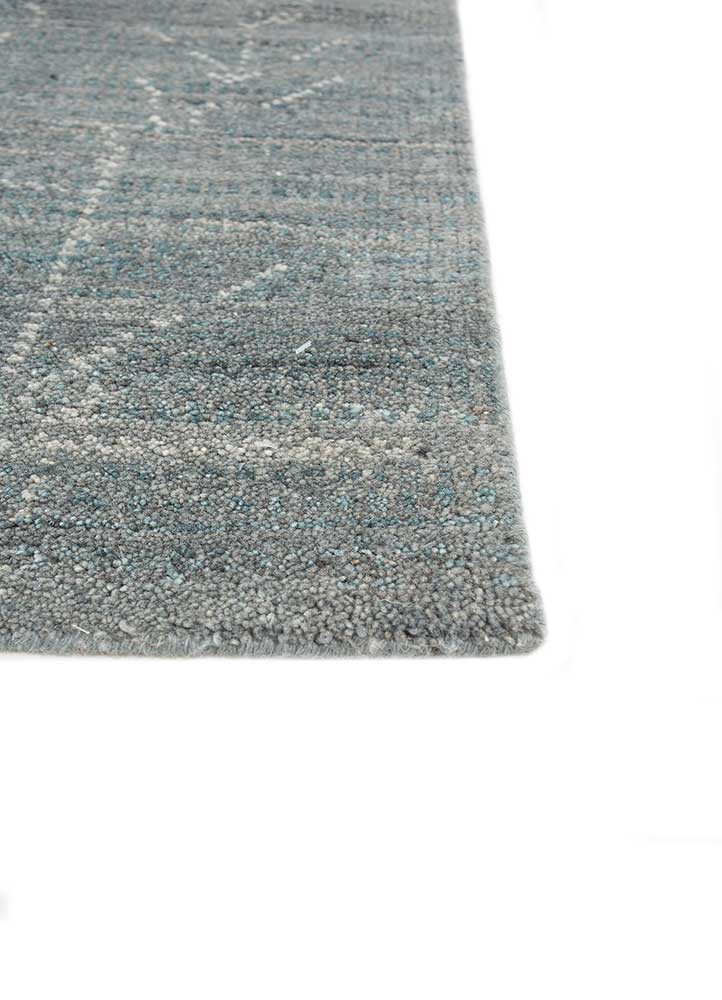 zuri blue wool hand knotted Rug - Corner zuri blue wool hand knotted Rug - Corner