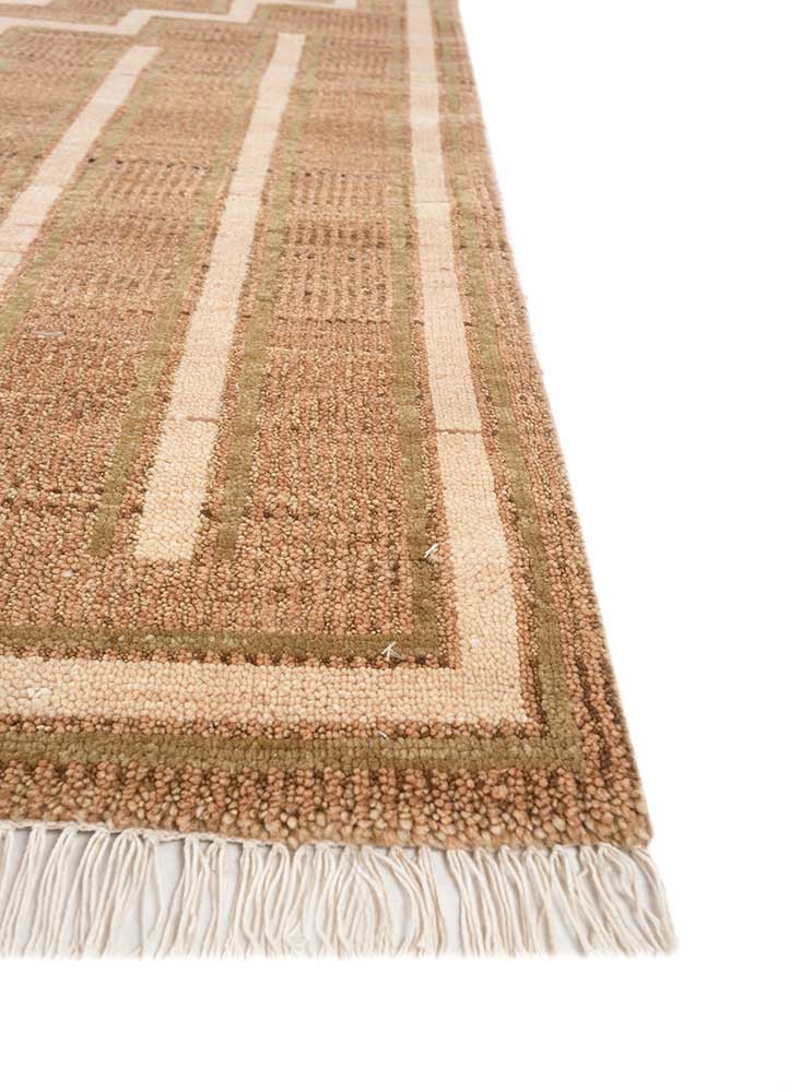 thyme red and orange wool hand knotted Rug - Corner