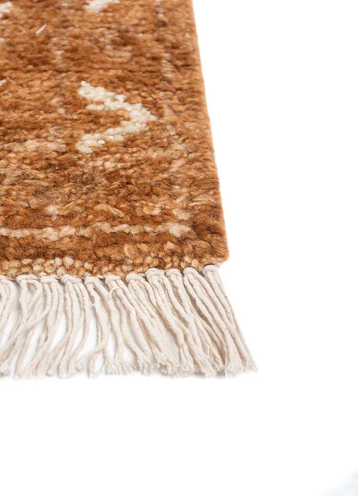 erbe beige and brown wool hand knotted Rug - Corner erbe beige and brown wool hand knotted Rug - Corner