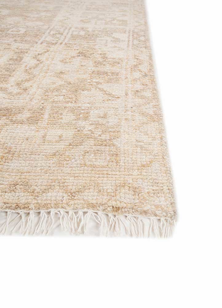erbe beige and brown wool hand knotted Rug - Corner erbe beige and brown wool hand knotted Rug - Corner