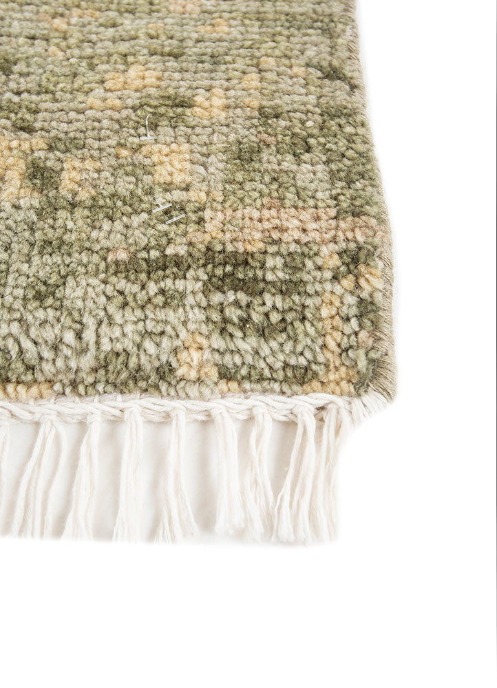 uvenuti green wool hand knotted Rug - Corner uvenuti green wool hand knotted Rug - Corner