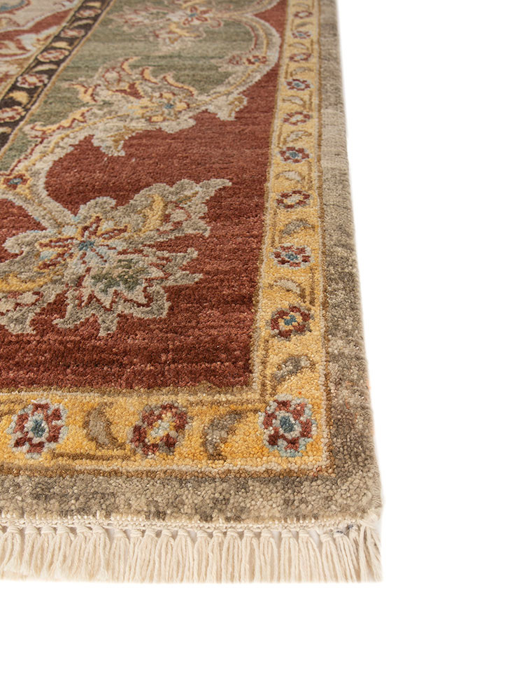 erbe beige and brown wool hand knotted Rug - Corner erbe beige and brown wool hand knotted Rug - Corner