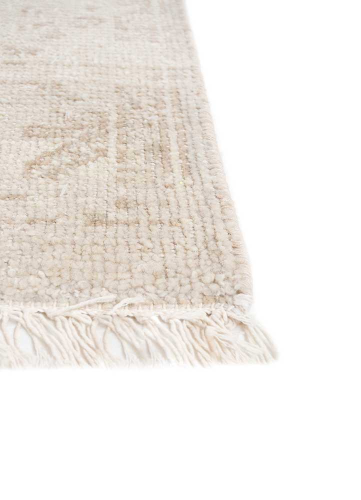 erbe ivory wool hand knotted Rug - Corner erbe ivory wool hand knotted Rug - Corner