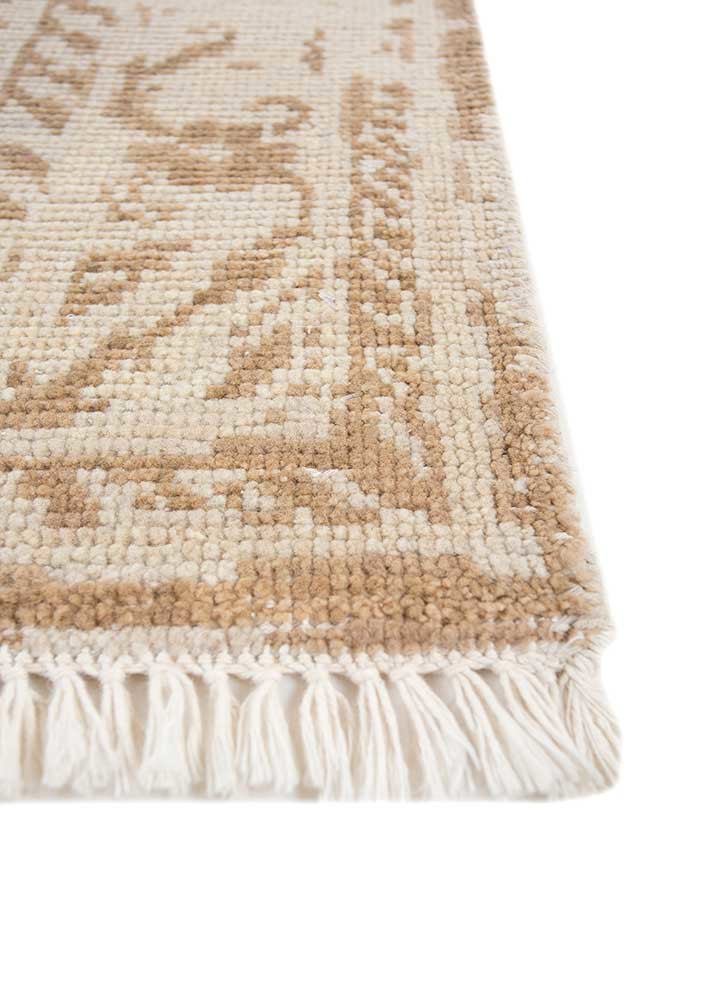 erbe beige and brown wool hand knotted Rug - Corner erbe beige and brown wool hand knotted Rug - Corner