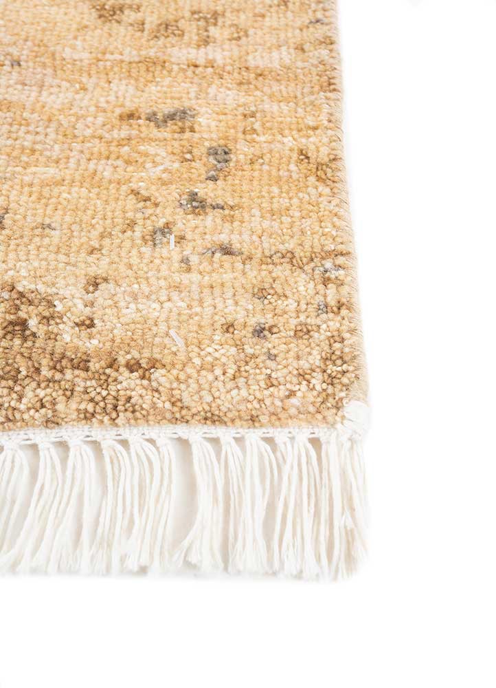 entropy beige and brown wool hand knotted Rug - Corner