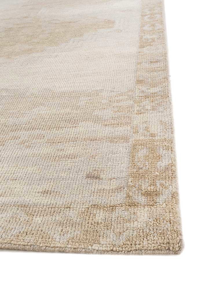 thyme grey and black wool hand knotted Rug - Corner