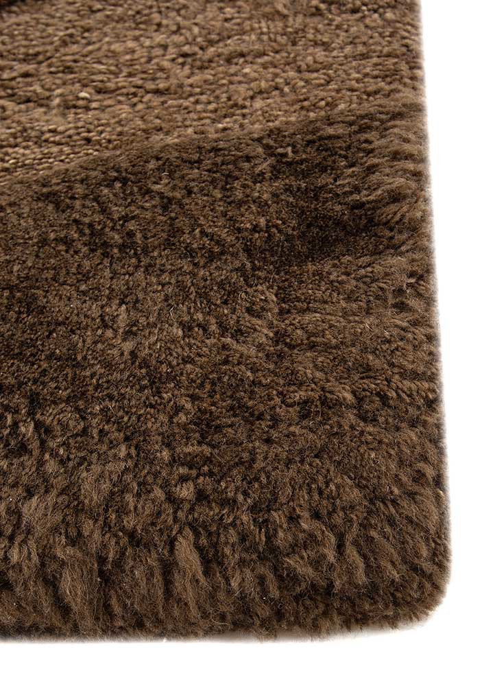 zuri beige and brown wool hand knotted Rug - Corner
