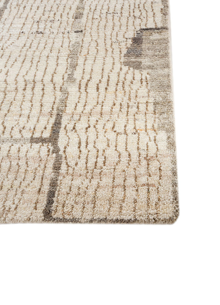 manifest ivory afghan wool hand knotted Rug - Corner