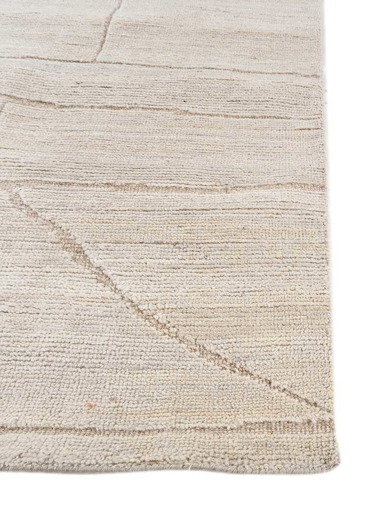 thyme ivory wool hand knotted Rug - Corner