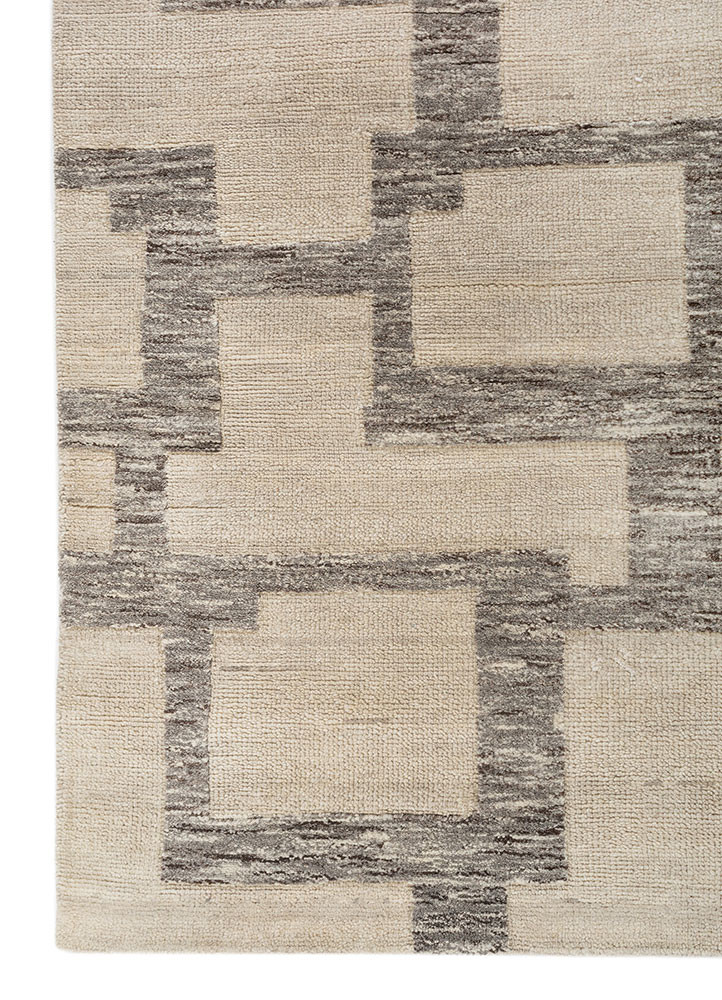 blythe grey and black wool hand knotted Rug - Corner blythe grey and black wool hand knotted Rug - Corner