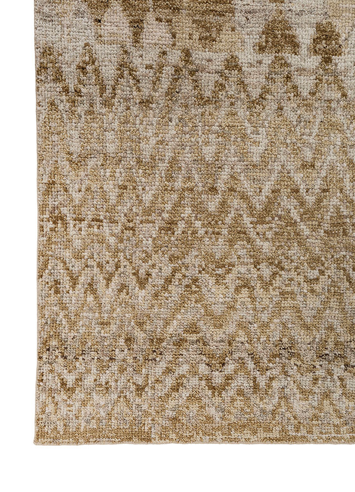 thyme beige and brown wool hand knotted Rug - Corner thyme beige and brown wool hand knotted Rug - Corner