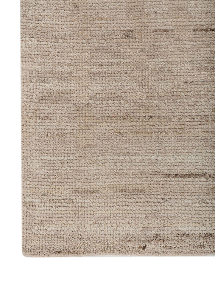 thyme ivory wool hand knotted Rug - Corner