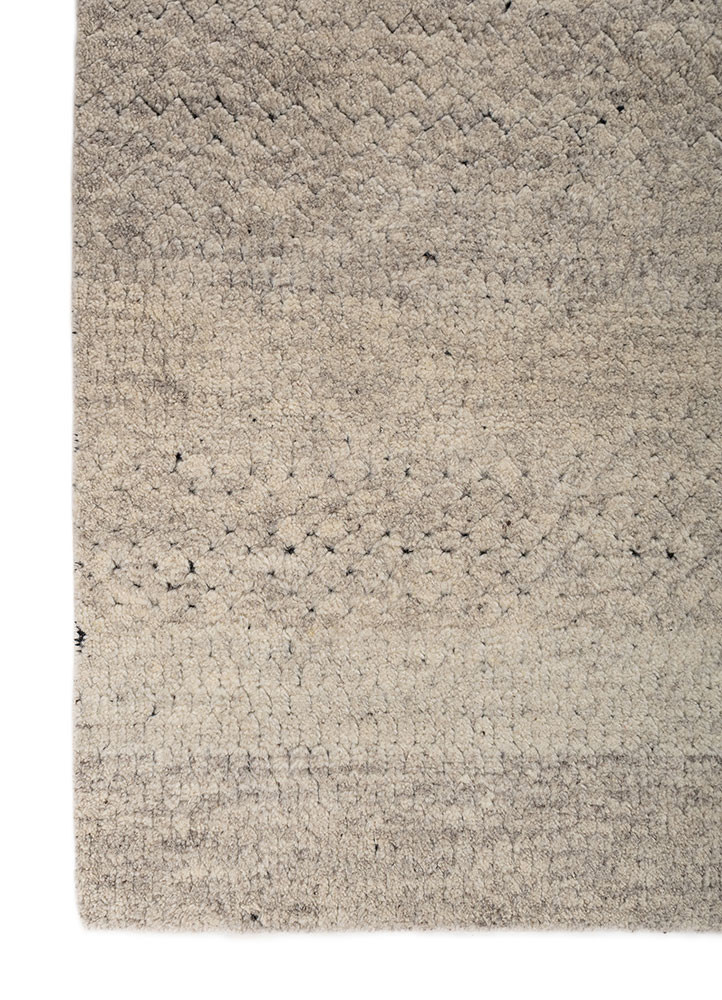 entropy blue wool hand knotted Rug - Corner