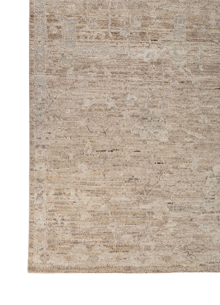 aprezo beige and brown wool hand knotted Rug - Corner aprezo beige and brown wool hand knotted Rug - Corner