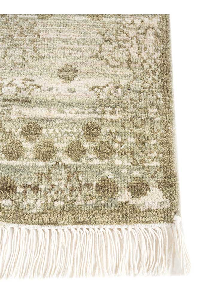 viscaya green wool hand knotted Rug - Corner