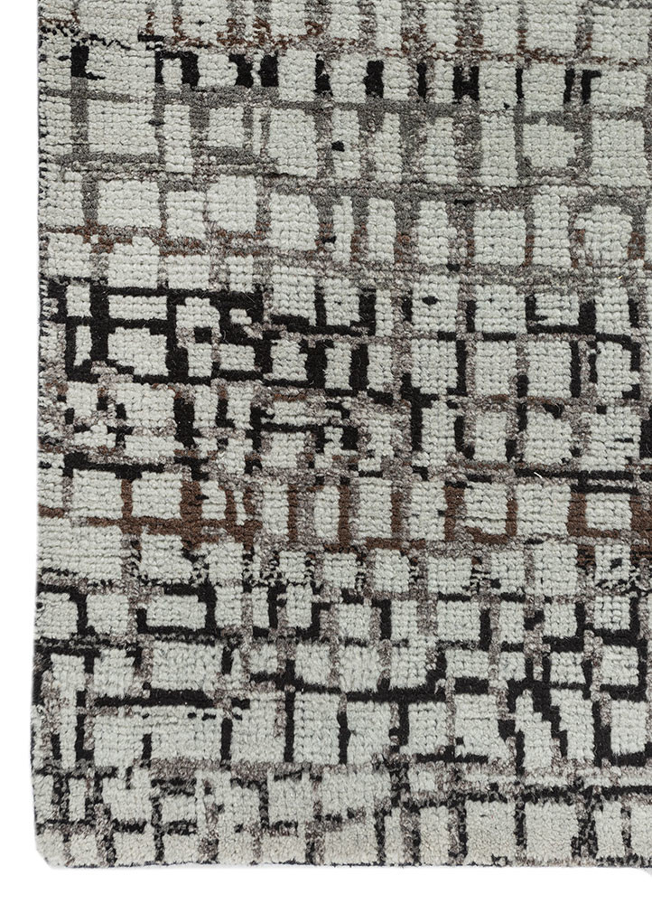 aprezo grey and black wool hand knotted Rug - Corner aprezo grey and black wool hand knotted Rug - Corner