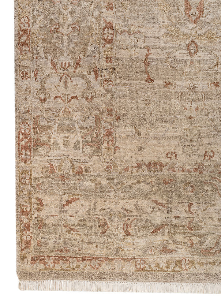 erbe beige and brown wool hand knotted Rug - Corner erbe beige and brown wool hand knotted Rug - Corner