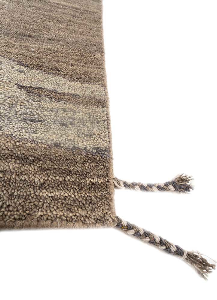 brahmaand grey and black wool hand knotted Rug - Corner