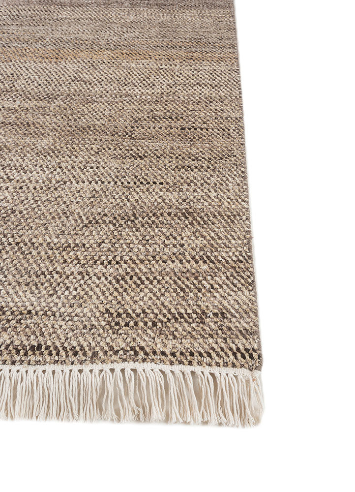 kairos grey and black wool and silk hand knotted Rug - Corner