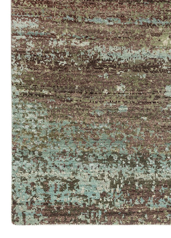 entropy ivory wool and silk hand knotted Rug - Corner entropy ivory wool and silk hand knotted Rug - Corner
