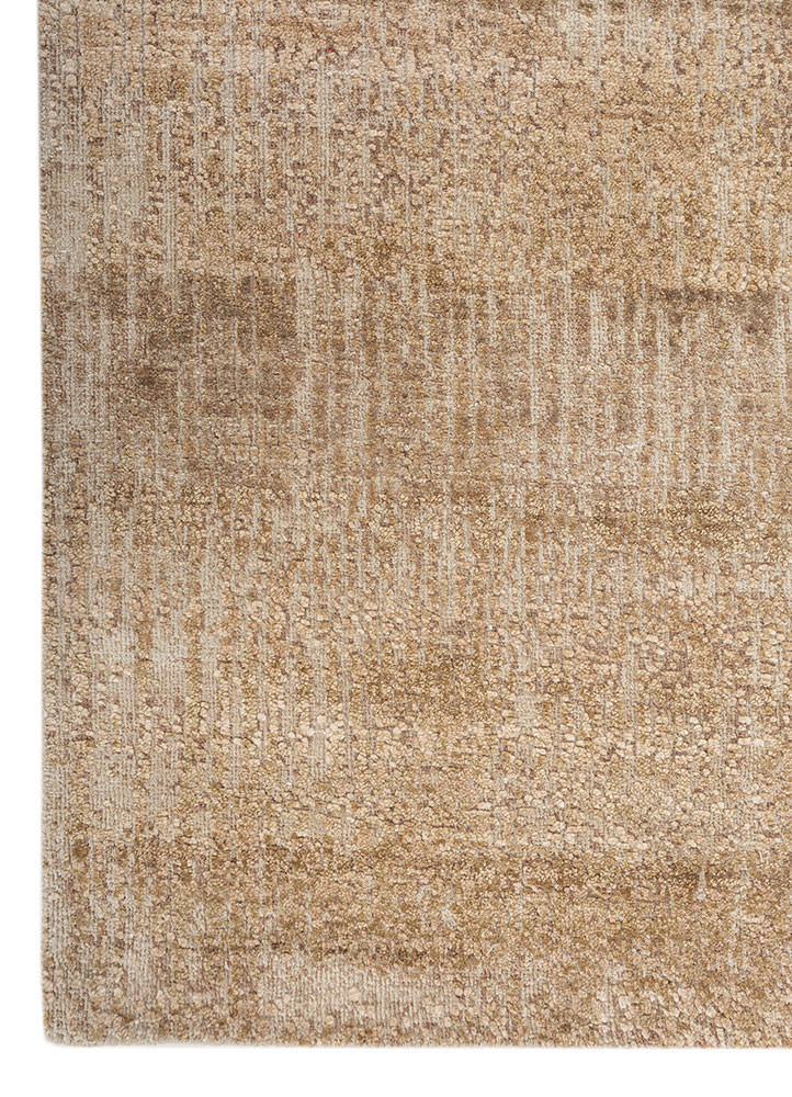 entropy beige and brown wool and silk hand knotted Rug - Corner entropy beige and brown wool and silk hand knotted Rug - Corner