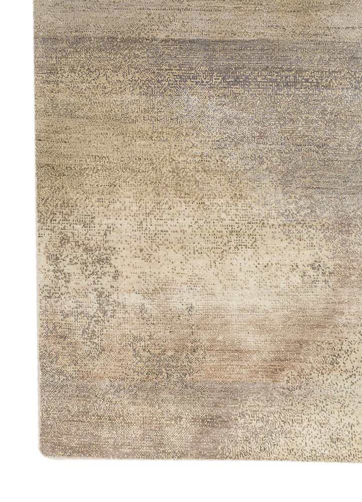 afterglow by kavi blue wool and silk hand knotted Rug - Corner afterglow by kavi blue wool and silk hand knotted Rug - Corner