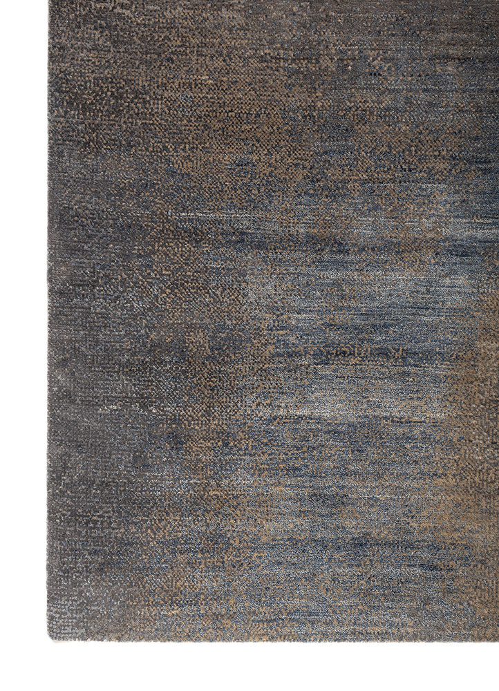 afterglow by kavi blue wool and silk hand knotted Rug - Corner afterglow by kavi blue wool and silk hand knotted Rug - Corner