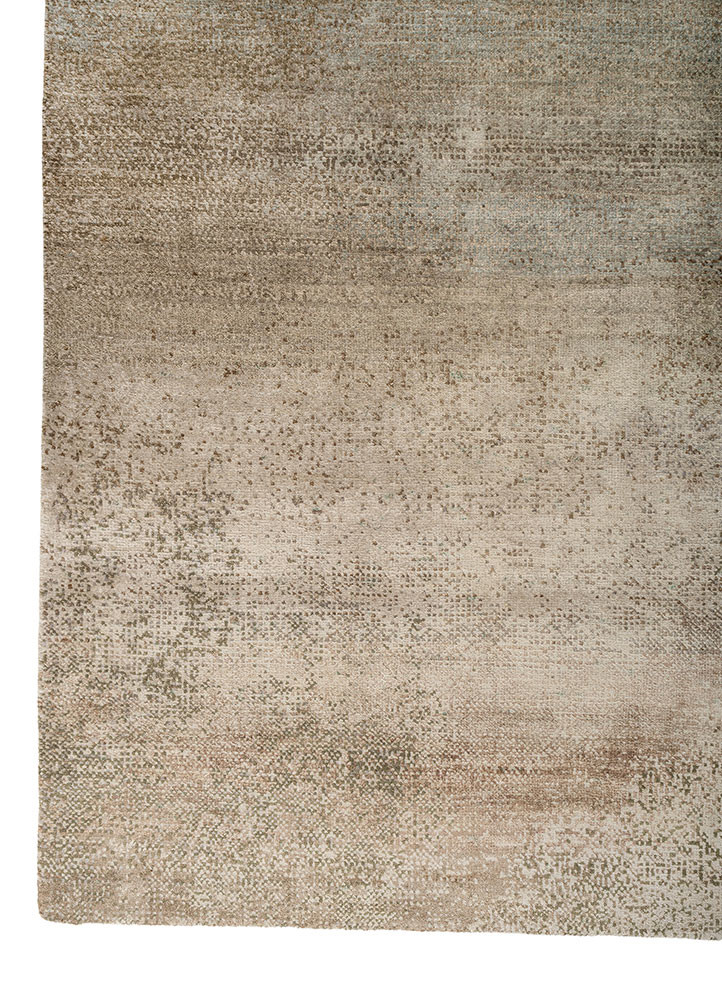 aprezo blue wool and silk hand knotted Rug - Corner aprezo blue wool and silk hand knotted Rug - Corner