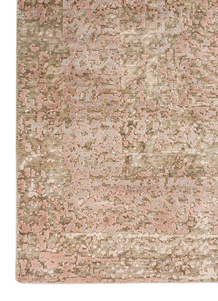 aurora beige and brown wool and silk hand knotted Rug - Corner aurora beige and brown wool and silk hand knotted Rug - Corner