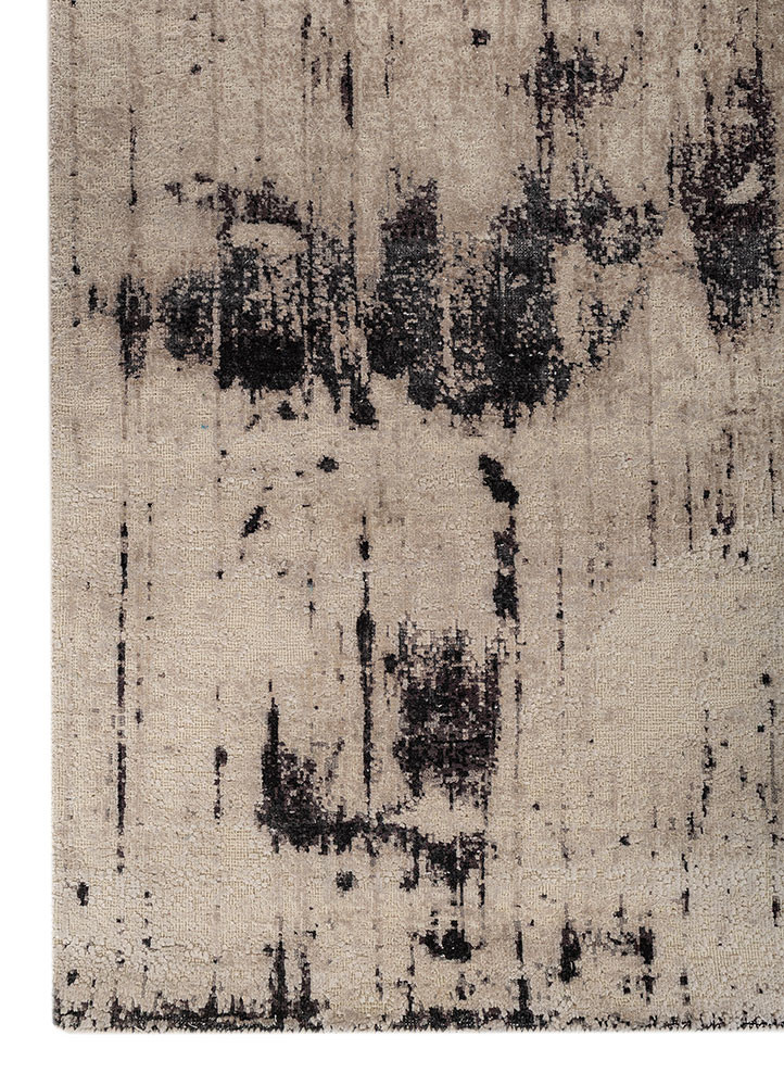 aprezo ivory wool and silk hand knotted Rug - Corner aprezo ivory wool and silk hand knotted Rug - Corner