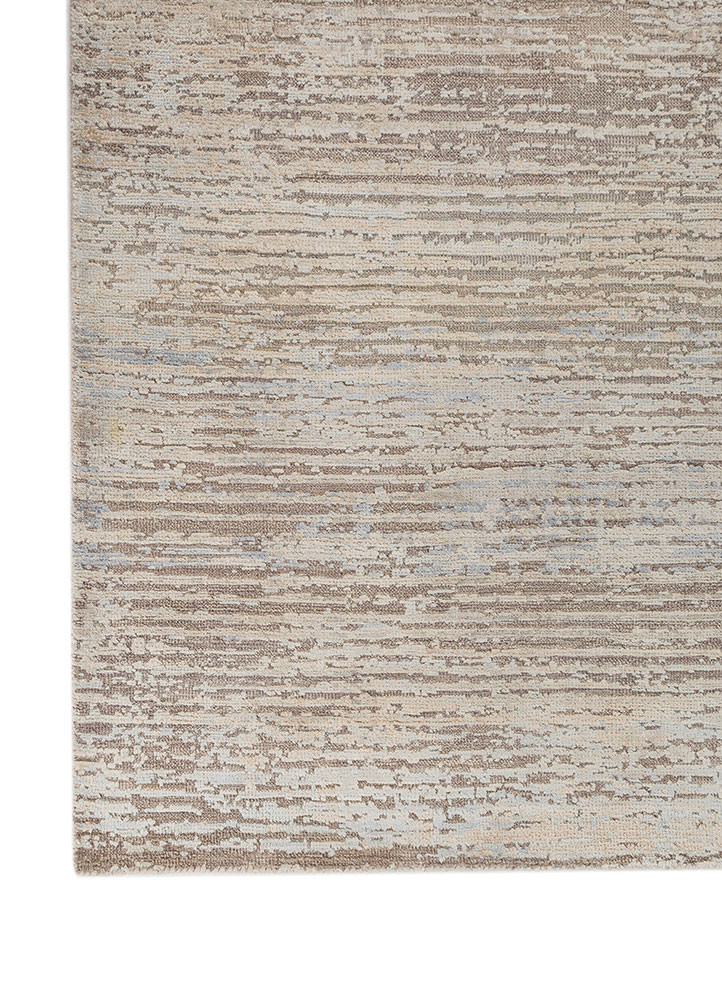 entropy ivory wool and bamboo silk hand knotted Rug - Corner entropy ivory wool and bamboo silk hand knotted Rug - Corner
