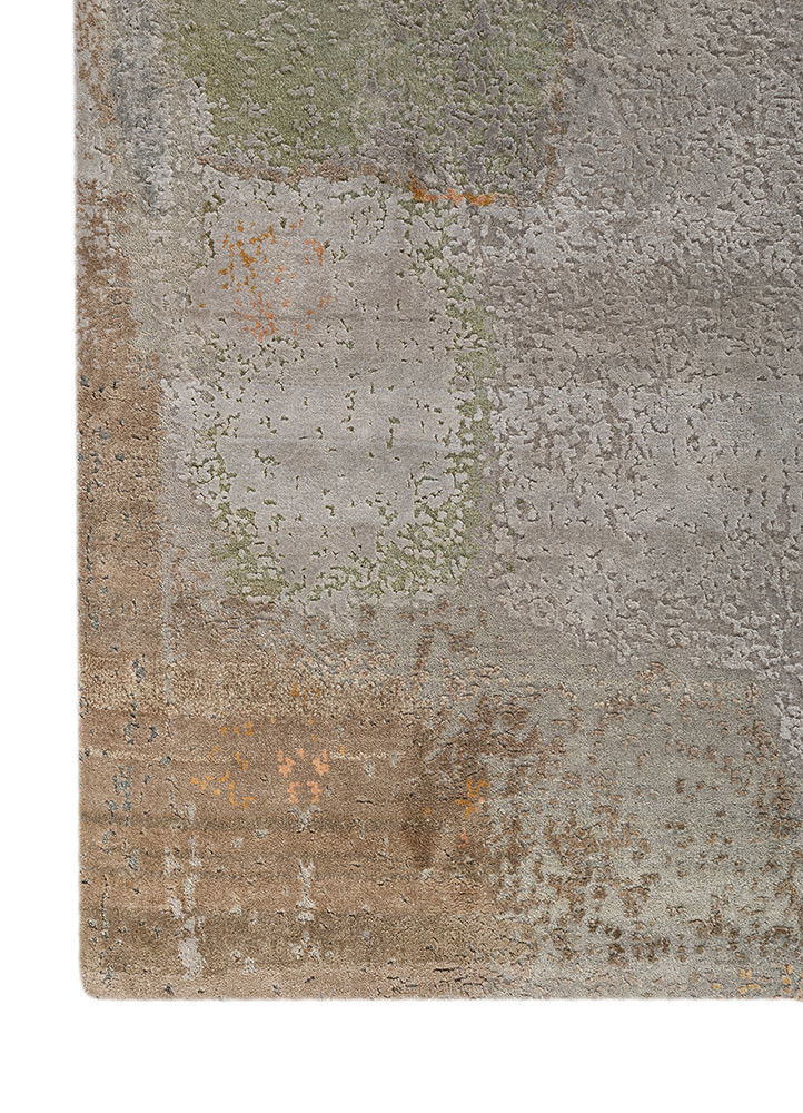 aprezo blue wool and bamboo silk hand knotted Rug - Corner aprezo blue wool and bamboo silk hand knotted Rug - Corner