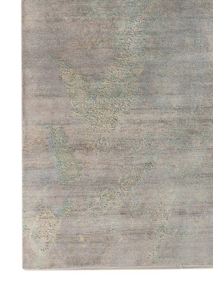 aprezo ivory wool and silk hand knotted Rug - Corner aprezo ivory wool and silk hand knotted Rug - Corner