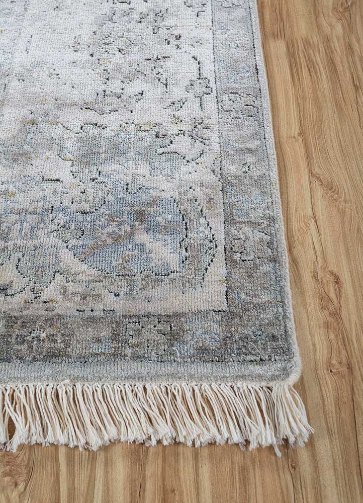 Aprezo Ivory Hand Knotted Wool and Silk RugsAkws1473Jaipur Rugs