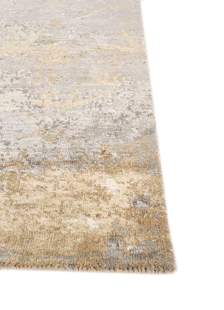pansy ivory wool and silk hand knotted Rug - Corner pansy ivory wool and silk hand knotted Rug - Corner