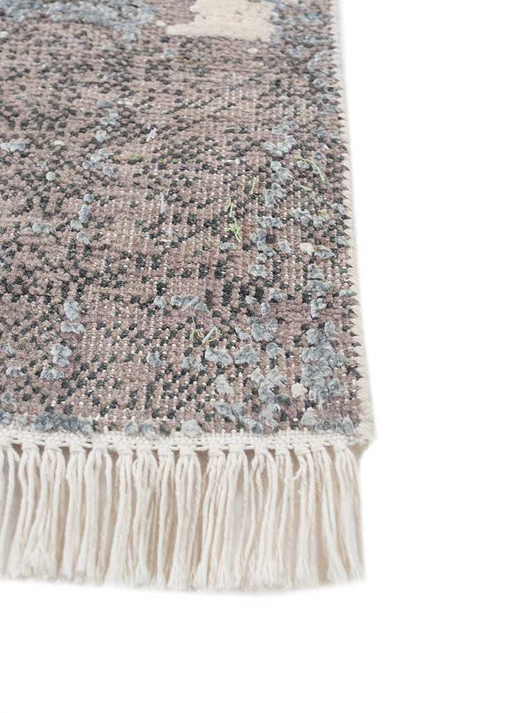 entropy ivory wool and silk hand knotted Rug - Corner entropy ivory wool and silk hand knotted Rug - Corner