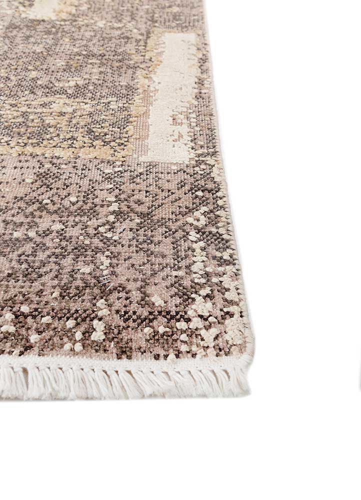 entropy ivory wool and silk hand knotted Rug - Corner entropy ivory wool and silk hand knotted Rug - Corner