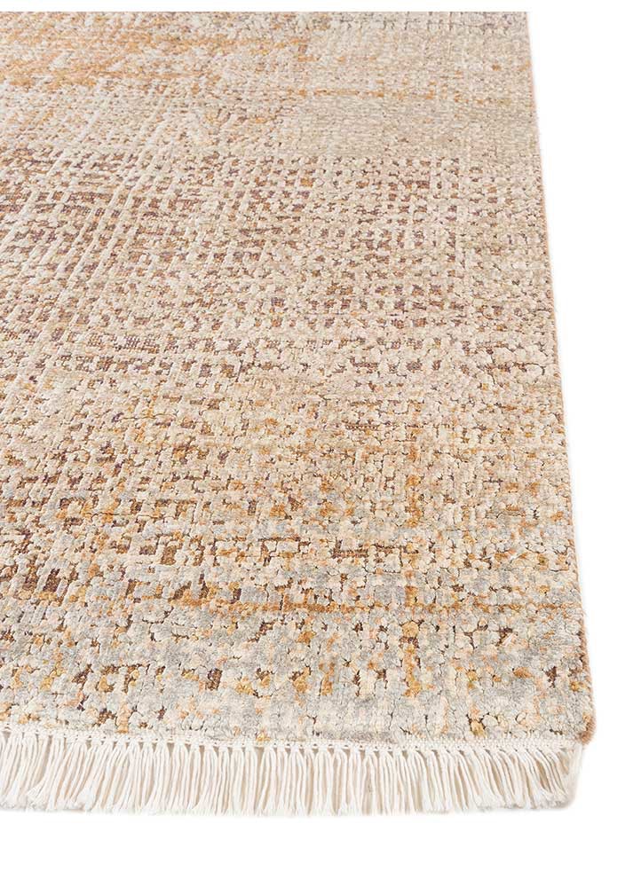 entropy ivory wool and silk hand knotted Rug - Corner entropy ivory wool and silk hand knotted Rug - Corner