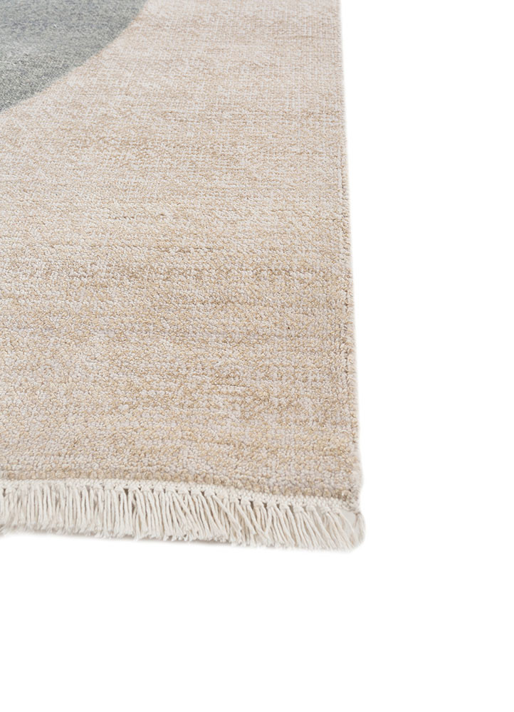 entropy ivory wool and silk hand knotted Rug - Corner entropy ivory wool and silk hand knotted Rug - Corner