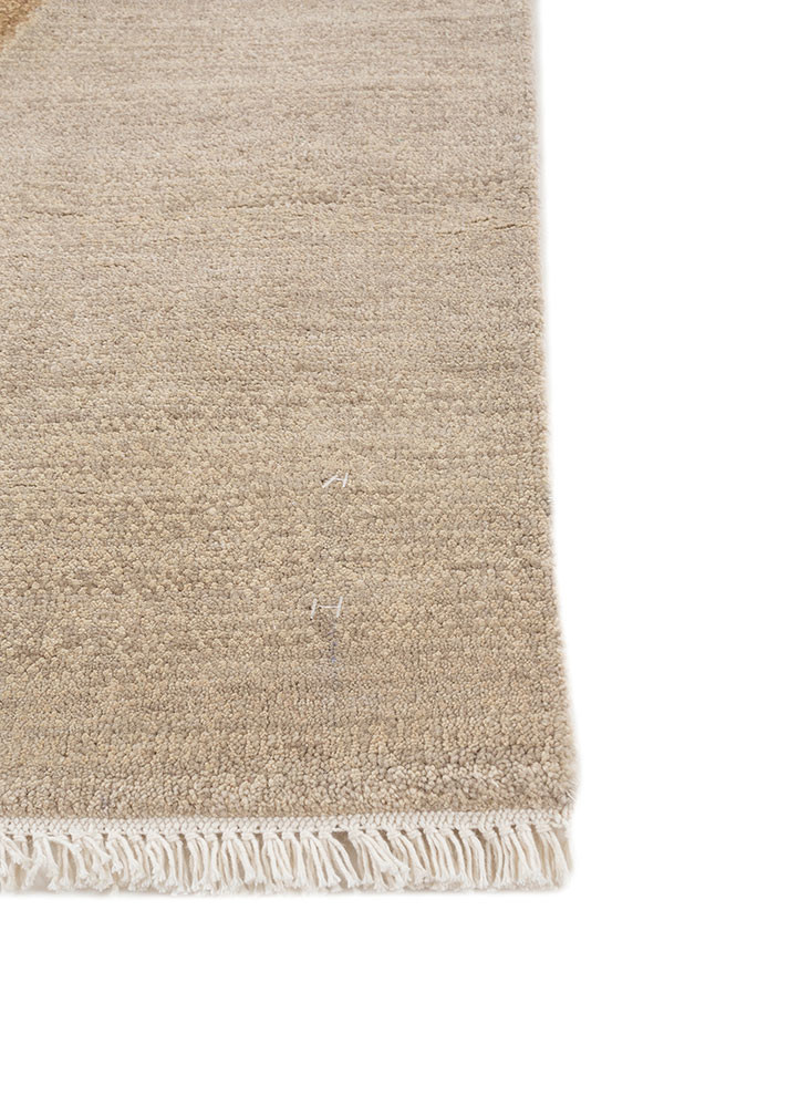 entropy beige and brown wool and silk hand knotted Rug - Corner entropy beige and brown wool and silk hand knotted Rug - Corner