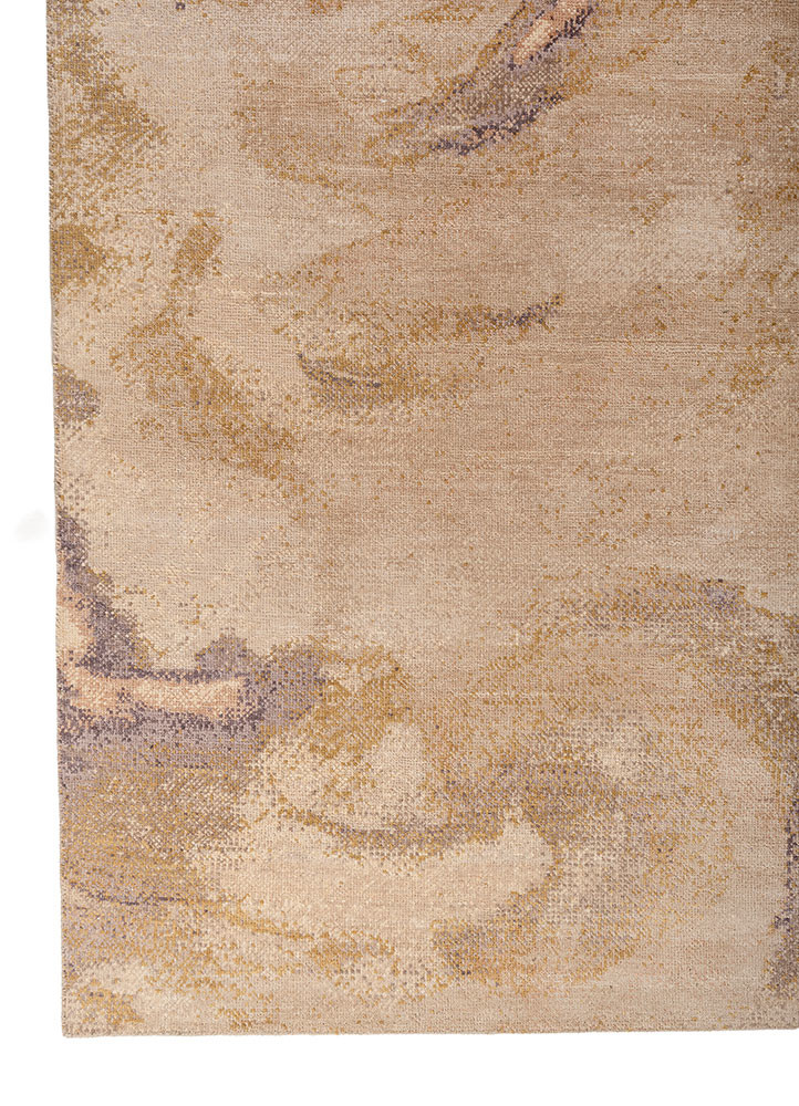aprezo beige and brown wool and silk hand knotted Rug - Corner aprezo beige and brown wool and silk hand knotted Rug - Corner