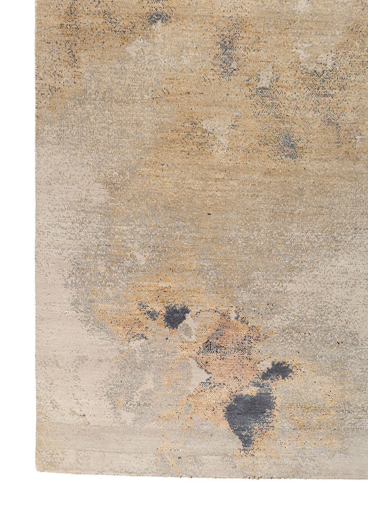 aprezo ivory wool and silk hand knotted Rug - Corner aprezo ivory wool and silk hand knotted Rug - Corner