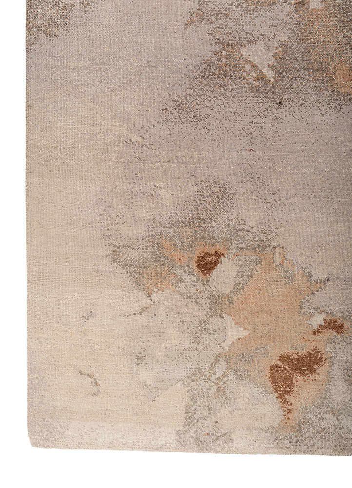 aprezo ivory wool and silk hand knotted Rug - Corner aprezo ivory wool and silk hand knotted Rug - Corner